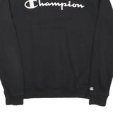 CHAMPION Mens Black Crew Neck S Cotton Blend Logo Sweatshirt Pullover