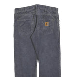 CARHARTT Mens Relaxed Navy Blue Corduroy Trousers W37 L27 Workwear Zip Closure