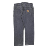 CARHARTT Mens Relaxed Navy Blue Corduroy Trousers W37 L27 Workwear Zip Closure