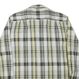 NAUTICA Mens Green & Beige Check Shirt XL Cotton Blend Slim Fit Casual Long