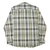 NAUTICA Mens Green & Beige Check Shirt XL Cotton Blend Slim Fit Casual Long