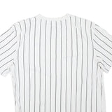 KARL KANI Mens White & Black Stripe T-Shirt M Short Sleeve Crew Neck Cotton