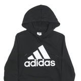 ADIDAS Womens Black Hoodie XS Cotton Blend Pullover Logo Sweatshirt