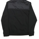 RESERVED Mens Black Hooded Zip Jacket S Polyester Blend Plain Lightweight