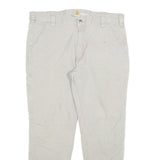 CARHARTT Mens Slim Beige Cotton Blend Trousers W36 L27 Workwear Utility Zip
