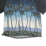 BATIK BAY Mens Black & Blue Hawaiian Rayon Shirt XL Tropical Palm Print Summer
