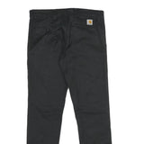 CARHARTT WIP Mens Cotton Blend Black Regular Fit Straight Trousers W32 L32 Zip