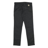 CARHARTT WIP Mens Cotton Blend Black Regular Fit Straight Trousers W32 L32 Zip
