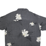 BACHRACH Mens Black & White Floral Casual Shirt L Cotton Blend Hawaiian Style