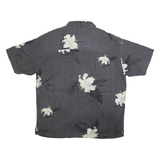 BACHRACH Mens Black & White Floral Casual Shirt L Cotton Blend Hawaiian Style