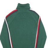 TOMMY HILFIGER Mens Green Patterned Jumper Roll Neck Chunky Knit Size S H T