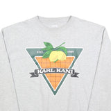 KARL KANI Womens Grey Sweatshirt Crew Neck M Printed Logo Pullover Cotton Blend