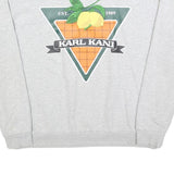 KARL KANI Womens Grey Sweatshirt Crew Neck M Printed Logo Pullover Cotton Blend