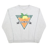 KARL KANI Womens Grey Sweatshirt Crew Neck M Printed Logo Pullover Cotton Blend