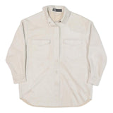 ZARA Womens Cream Button Jacket XS Polyester Blend Plain Minimalist Casual