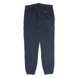 YOUR TURN Mens Cotton Blend Navy Regular Cargo Trousers W30 L34 Casual Zip Fly
