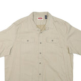 WRANGLER Mens Beige Cotton Blend Short Sleeve Shirt XL Casual Workwear