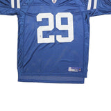 REEBOK Mens Blue & White NFL Player 29 Jersey XL Short Sleeve V-Neck Sportswear