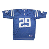 REEBOK Mens Blue & White NFL Player 29 Jersey XL Short Sleeve V-Neck Sportswear