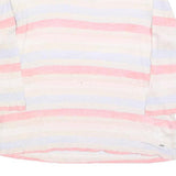 TOMMY HILFIGER Womens White Pink Blue Striped Basic Top 3/4 Sleeve Round Neck L