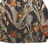 DRAPERS & DAMONS Womens Black & Orange Floral Printed Blouse Long Sleeve Button