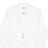 NAF NAF Womens White Jacket XL Polyester Blend Zip Plain Stylish Elegant