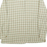 DELMOD Womens Cream & Green Check Shirt UK 12 Classic Cotton Blend Long Sleeve