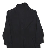 GUESS Womens Black Shirt Long Sleeve Button Neck S Lightweight Polyester