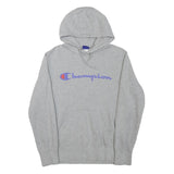 CHAMPION Mens Grey Pullover Hoodie M Classic Logo Cotton Blend