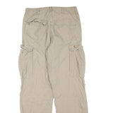 CARHARTT Mens Beige Cotton Blend Regular Cargo Trousers W32 L32 Casual Workwear