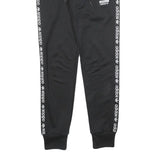 ADIDAS Womens Joggers Black & White Logo Tape Slim Tapered UK 10 W28 L29
