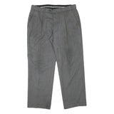 HAGMAN Mens Wool Blend Grey Regular Fit Straight Leg Trousers W34 L28 Smart Work
