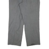 HAGMAN Mens Wool Blend Grey Regular Fit Straight Leg Trousers W34 L28 Smart Work