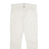 YES OR NO Mens Cotton Blend White Regular Straight Trousers W32 L30 Casual