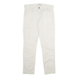 YES OR NO Mens Cotton Blend White Regular Straight Trousers W32 L30 Casual