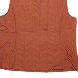 BASS Womens Rust Orange Quilted Sleeveless Jacket L Polyester Blend Zip
