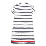 TOMMY HILFIGER Womens White & Navy Striped Polo Cotton Mini Dress XS Classic Fit