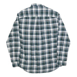 CHAPS Mens Green & White Check Shirt XL Cotton Blend Button Down Casual