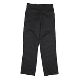 DICKIES Mens Black Cotton Regular Straight Trousers W31 L32 Workwear Casual