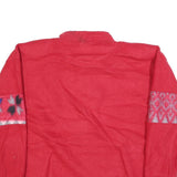 VICTORIA SPORT Womens Red Patterned Pullover Jumper Polyester L Activewear