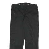 DICKIES Mens Cotton Blend Black Slim Fit Straight Trousers W32 L30 Workwear