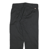 DICKIES Mens Cotton Blend Black Slim Fit Straight Trousers W32 L30 Workwear