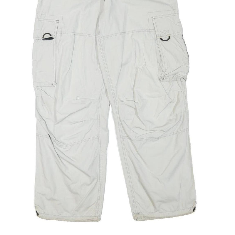 YES OR NO Mens Relaxed Drawstring Cotton Blend White Cargo Trousers W32 L29