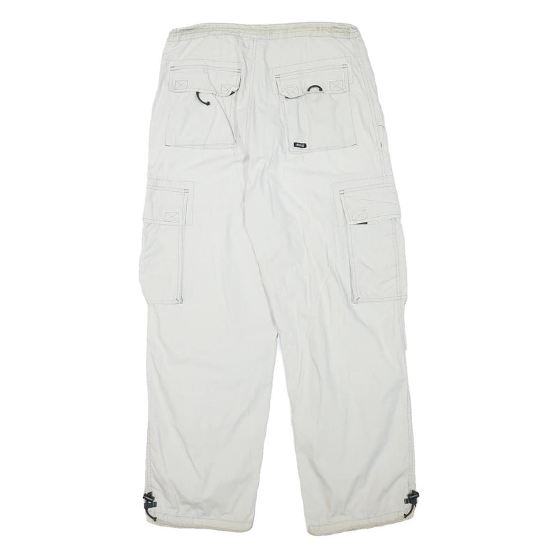 YES OR NO Mens Relaxed Drawstring Cotton Blend White Cargo Trousers W32 L29