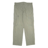 CHAMPION Mens Cotton Beige Regular Fit Cargo Trousers W36 L32 Casual Utility