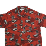 IMPRINTS Mens Red Hawaiian Shirt M Cotton Short Sleeve Button Pocket