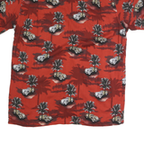 IMPRINTS Mens Red Hawaiian Shirt M Cotton Short Sleeve Button Pocket