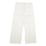 Womens White Regular Fit Straight Cotton Jeans W31 L26 Zip Closure Casual