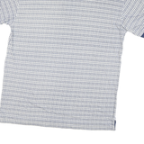 NAUTICA Mens Blue & White Check Short Sleeve Polo Shirt L Cotton Blend Casual