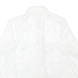 DEL MOD Womens White Printed Blouse Long Sleeve Collared Size L Elegant Top